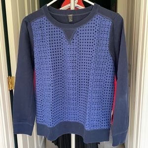 J. Crew Two -Tone Eyelet Sweatshirt